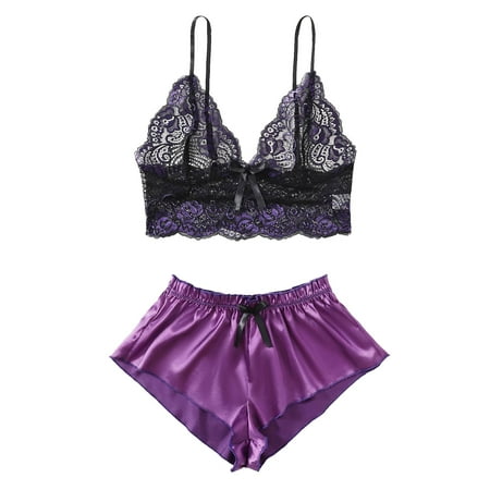 GWAABD Stripper Clothes Lace Corset Top Sleepwear Sets Polyester V NeckI Ndoor Girl