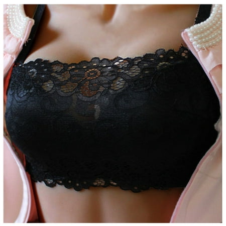 CLZOUD Beautiful Back Bra Underwear Black Polyester Ultra-thin Underwear Bra Adjustable Bra Ladies Transparent and Breathable 38
