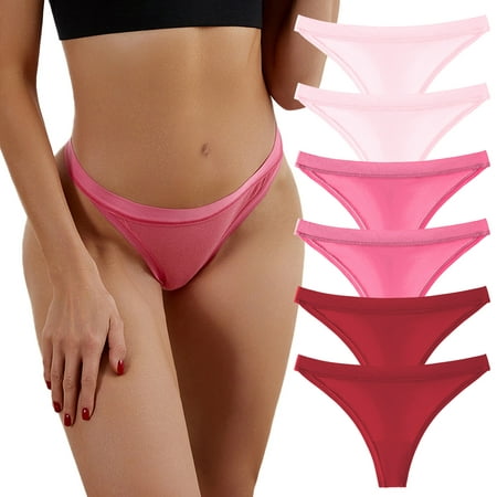 GWAABD Seamless Underwear for Women High Waisted Underpants Patchwork Color Underwear Panties Bikini Solid Womens Briefs Knickers Gift 6 Pieces Cotton