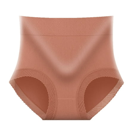 CLZOUD Women S Underpants Orange Nylon Spandex Womens High Waist Panties Comfortable Corset Postpartum Abdominal Lift Briefs