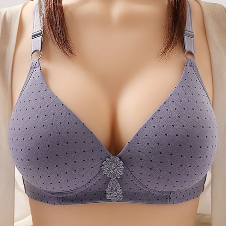CLZOUD Women S Bras Purple Nylon Spandex Ladies Fashion Lingerie Bra No Steel Ring Bra Comfortable Solid Color Breathable Push up Bra 42
