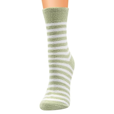 CLZOUD Women S Ankle Socks Green Polyester Ladies Classic Coral Socks Ladies Socks Mid Tube Sleeping Socks Warm Socks