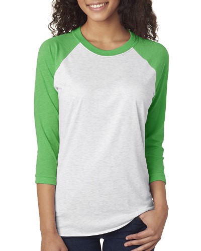Next Level 6051 Unisex Tri-Blend Three-Quarter Sleeve Baseball Raglan Tee