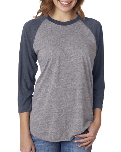 Next Level 6051 Unisex Tri-Blend Three-Quarter Sleeve Baseball Raglan Tee
