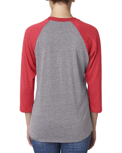 Next Level 6051 Unisex Tri-Blend Three-Quarter Sleeve Baseball Raglan Tee