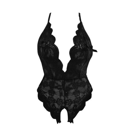 GWAABD Strappy Nightgown Women V Neck Underwear Lingerie Lace Backless Lanyard Underwear Conjoined Tight Suit