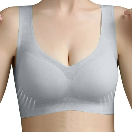 CLZOUD Bra for Woman U-Shaped Underwire Padded Bra Demi T Shirt Bra Convertible Bras for Women Grey M