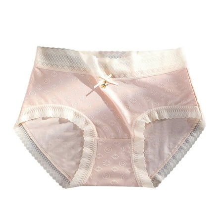 GWAABD High Waisted Panty Women Mid Waist Pure Cotton Breathable and Seamless Printing Bow Panties