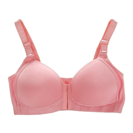 CLZOUD Beautiful Back Bra Bra Underwear Pink Women S Large Size No Steel Ring Comfortable Thin Front Button Mom S Universal Bra 95