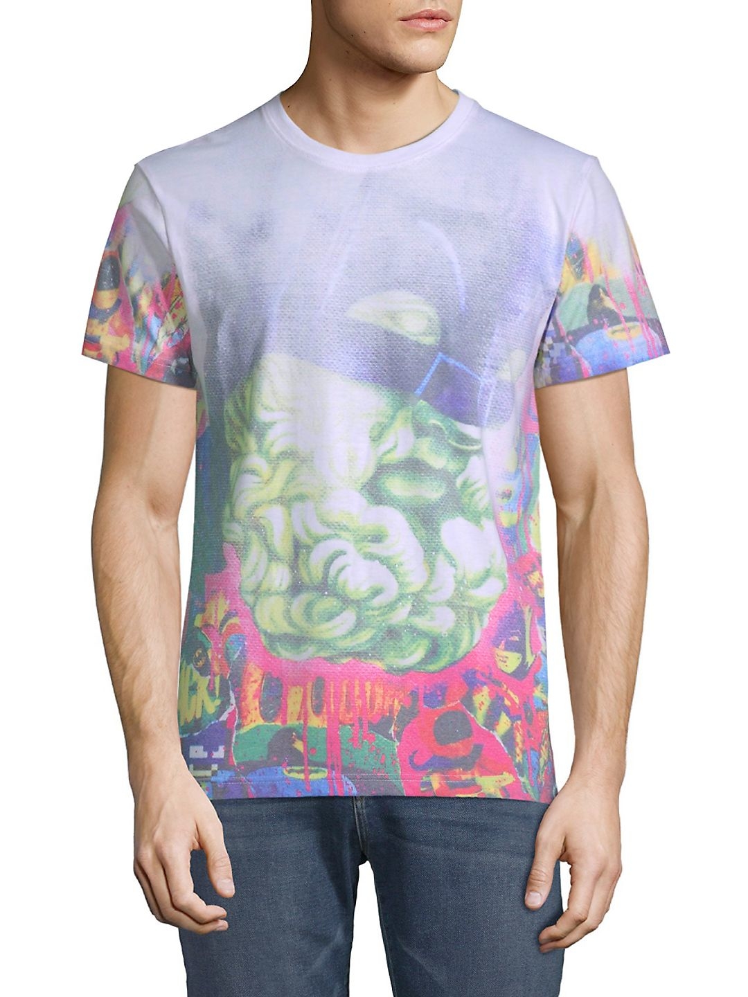 ELEVEN PARIS Men's Graphic Short Sleeve T-Shirt - White, Size L