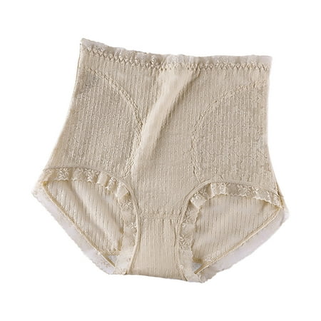GWAABD Women Underwear High Waist High Waist Ladies Shapewear Ladies Belly Lifting Panties Solid Lace Trim