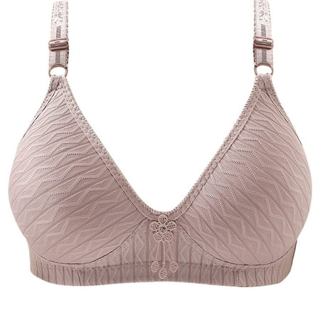 Bigersell Cupless Bra Women Printed Push-up Together Daily Bra Underwear No Underwire Tall Size Lace Bra and Panty Set  Style 11808  Gray 38B