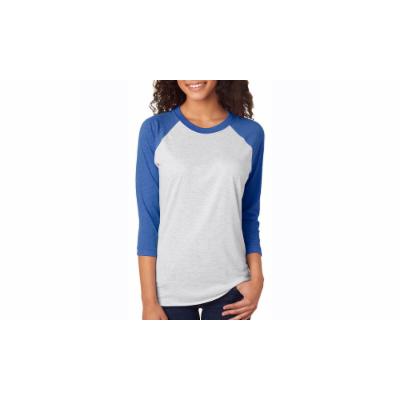 NLA Unisex Tri-Blend 3-4-Sleeve Raglan Tee, 6051-3 2X Blue