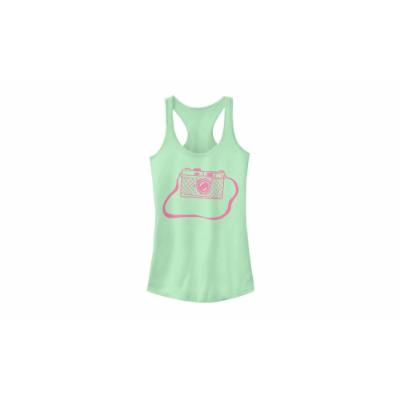 Chin up Apparel Women's Tank Tops MINT - Mint Pastel Camera Racerback Tank - Juniors