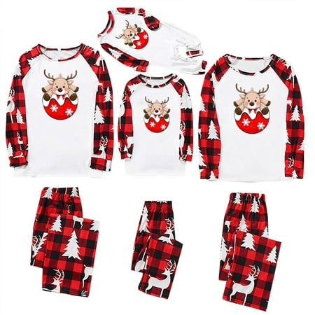Pijamas Conjuntos Para La Familia 2023 Christmas Pajamas for Family Matching Family Christmas Pjs Set Holiday Plaid Xmas Gifts Jammies Sleepwear 2023 