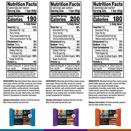 KIND Soft Baked Squares, Variety Pack Almond Flour Blondies, Low Sodium, Gluten Free Snacks, Fiber Bar, 18 Count thumbnail