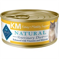 Blue Buffalo Natural Veterinary Diet K+M Kidney + Mobility Wet Cat Food  Chicken  5.5-oz. Can