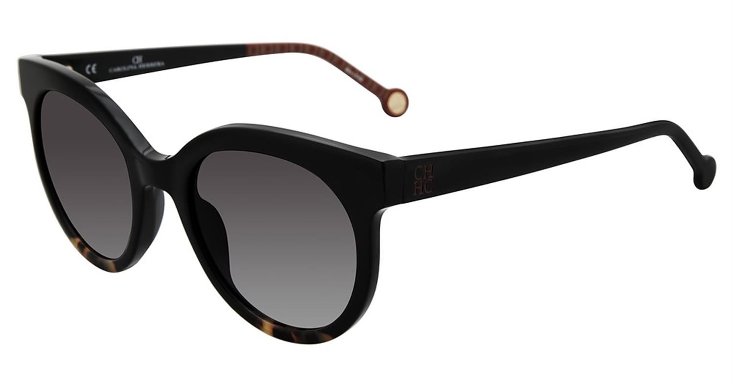 CH Carolina Herrera Women's SHE745 SHE/745 0700 Black Round Sunglasses 51mm