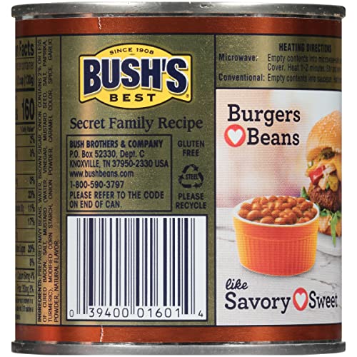 BUSH'S BEST 16 Oz Canned Onion Baked Beans, Source of Plant Based Protein and Fiber, Low Fat, Gluten Free, (Pack of 12) thumbnail
