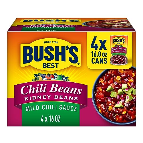 BUSH'S BEST 16 Oz Canned Dark Red Kidney Chili Beans, Source of Plant Based Protein and Fiber, Low Fat, Gluten Free, (Pack of 4) thumbnail