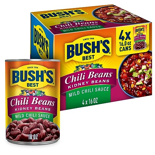 BUSH'S BEST 16 Oz Canned Dark Red Kidney Chili Beans, Source of Plant Based Protein and Fiber, Low Fat, Gluten Free, (Pack of 4) thumbnail