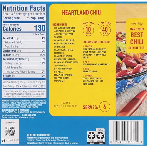 BUSH'S BEST 16 Oz Canned Dark Red Kidney Chili Beans, Source of Plant Based Protein and Fiber, Low Fat, Gluten Free, (Pack of 4) thumbnail