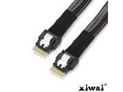 Xiwai Slimline SAS 4.0 SFF-8654 4i 38pin Host to SFF-8654 38pin Target Raid Cable 50cm