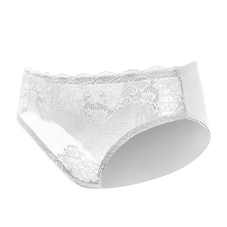 CLZOUD Cute Underwear for Women White Lace Women S Breathable Half Panel Lace Tight Cotton Crotch Lift Mid Low Waist Underpants Xl