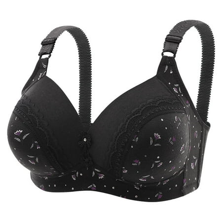 Bigersell Bandeau Bra Women Comfortable Breathable Bra Underwear No Underwire Women S Plus Size Backless Sports Bra  Style 9862  Black 50C