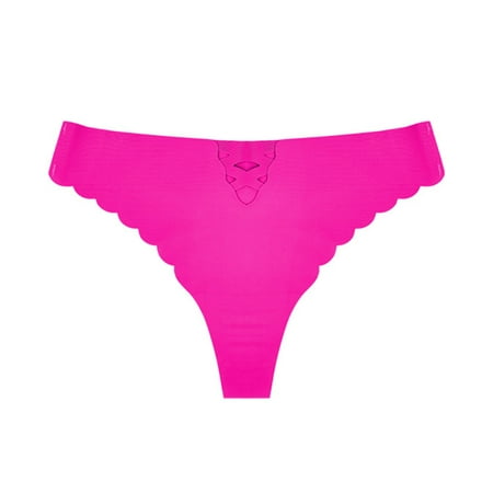 GWAABD Comfy Underwear for Women Ice Silk Underwear Low Waist Seamless Thong Solid Color Hollow T Pants