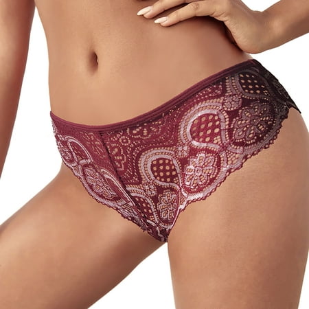 GWAABD Seamless High Waisted Underwear Lace Underwear for Womens Cotton Bikini Panties Soft Hipster Panty Ladies Briefs