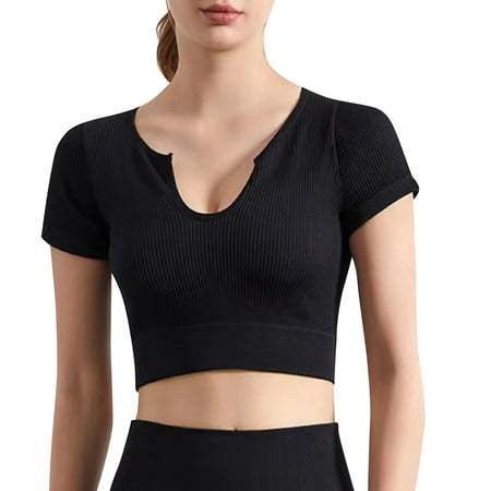 CLZOUD Womens Bras Sports Underwear Seamless Knitting Workout Yoga Bra Fitness No Steel Ring Beautiful Back Sports Vest Black L