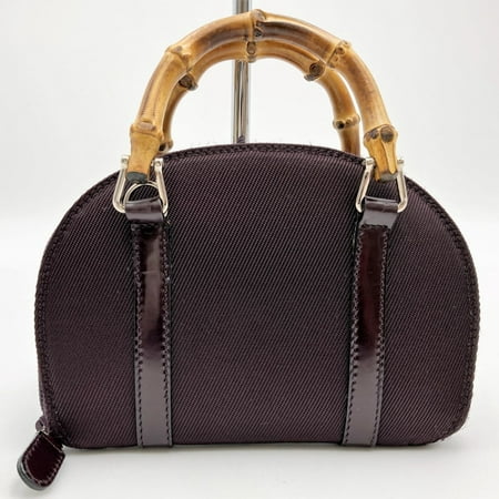 Pre-Owned GUCCI Bamboo Shoulder Wallet Pochette Bag Purple Brown Tea Ladies 039・1705・0701 (Good)