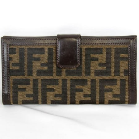 Pre-Owned FENDI 2289-30806 Long Wallet Canvas Brown (Good)