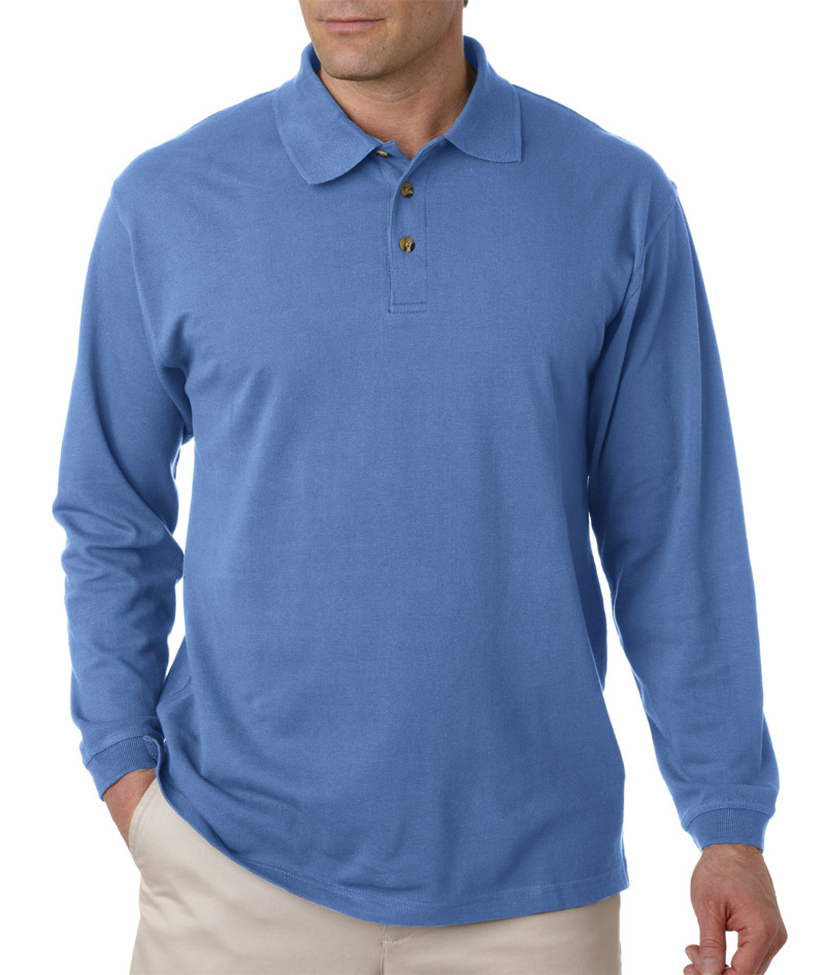 UltraClub Men S Long-Sleeve Classic Piqué Polo - 8532