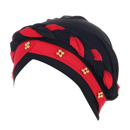 GWAABD Quick Dry Baseball Cap Womens Fashion Two Color Beaded Headband Womens Elastic Headband Cap Headband Cap