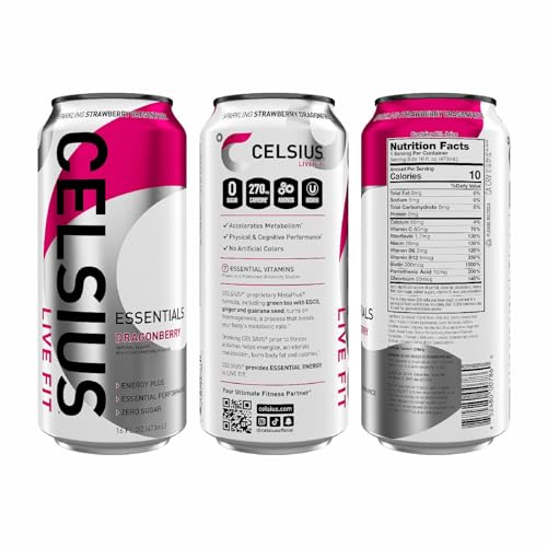 CELSIUS ESSENTIALS  Sparkling Dragonberry  Performance Energy Drink 16 Fl Oz Single Can thumbnail