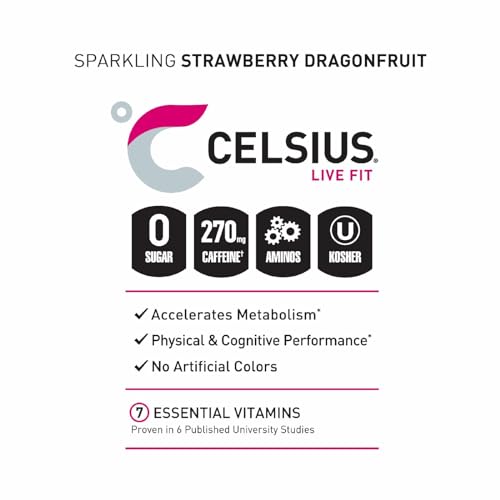 CELSIUS ESSENTIALS  Sparkling Dragonberry  Performance Energy Drink 16 Fl Oz Single Can thumbnail