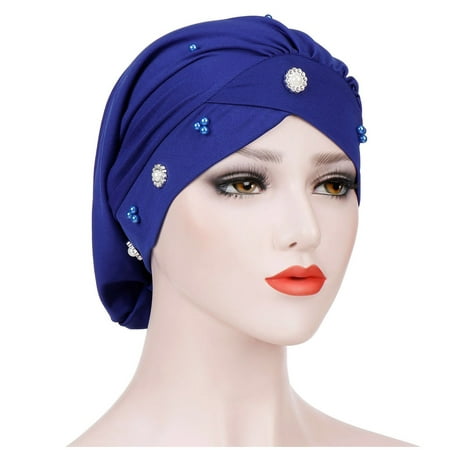 GWAABD Hats for Small Heads Hat Women Hat Daisy Small Baotou Hat Night Chemotherapy Turban Hat Forehead Beaded Baseball Caps