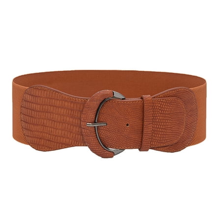 GWAABD Knee Length Skirt Ladies Waist Belt Stretchy Belt Leather Solid Color Fashion Elastic Belt for Womens Dress Decoration