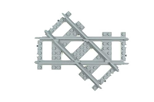 Trixbrix Left 45 Deg. Crossings - 2pcs Compatible with Lego City Train Sets 60197 60198 10277 60205 60238 thumbnail