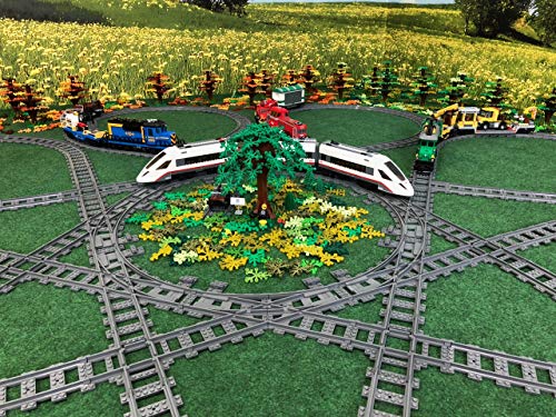 Trixbrix Left 45 Deg. Crossings - 2pcs Compatible with Lego City Train Sets 60197 60198 10277 60205 60238 thumbnail