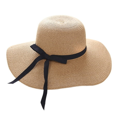 GWAABD Travel Hat Women Wide Cap Hat Ladies Floppy Summer Beach Women Straw Brim Sun Foldable Baseball Caps