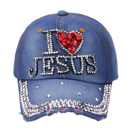 GWAABD Women Criss Cross Hat Men Baseball Bling Letter Women Denim Cap Hat Rhinestone Baseball Caps