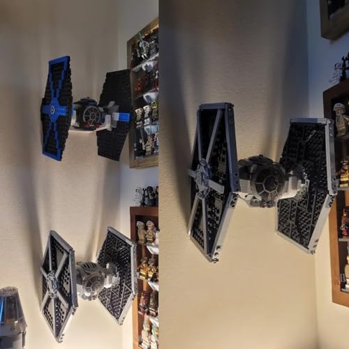 TEYOUYI Wall Mount for Lego Star Wars Imperial TIE Fighter 75300 Compatible with the 2001 Fighter #7146 and the 2005#7263 Black thumbnail