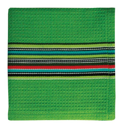 6678-1324 Waffle Stripe Cotton Dish Cloth  Lime - Pack of 4