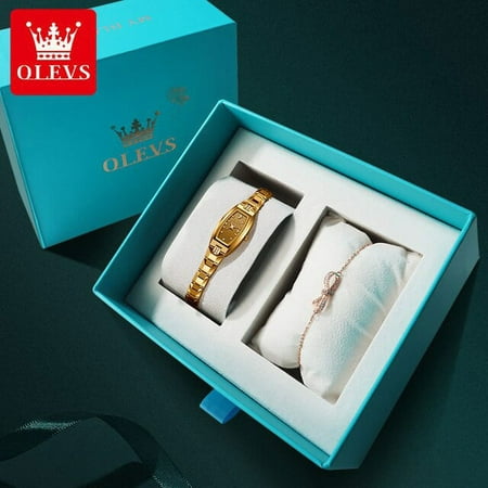 OLEVS 5509 Slim Thin Watch for Women Luxury Tungsten Steel Band Tonneau Design Square Shape Elegant Diamond Quartz Ladies Watch