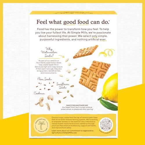 Simple Mills, Seed and Nut Flour Lemon Sweet Thins, 4.25 Oz (Case of 6) thumbnail