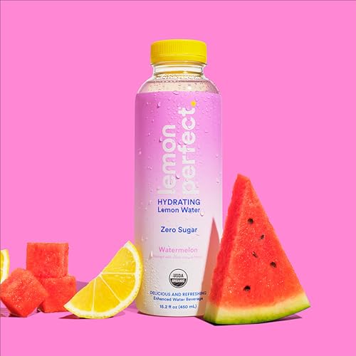 Lemon Perfect Watermelon Organic Hydrating Flavored Lemon Water Zero Sugar 15.2 Fl Oz Bottle (Pack of 12) thumbnail